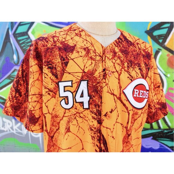 CINCINNATI REDS MLB Vintage Baseball Jersey Size Large- Camo (Aroldis Chapman) - Picture 4 of 9